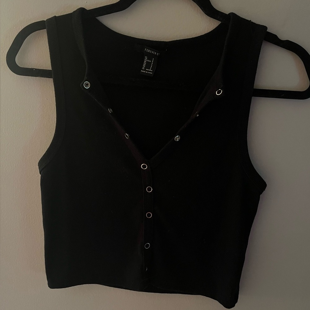 Ribbed black tank top